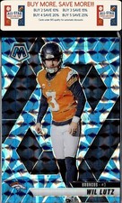 2025 Panini Mosaic #151 Wil Lutz Mosaic Reactive Blue Denver Broncos