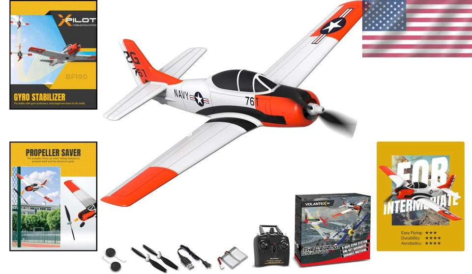 RC Plane for Beginners, 4CH WWII T28 Trojan Airplane - Image 2 of 4