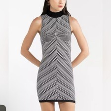 Zara Black & White Striped Bodycon Dress - Size XS  Brand new with tags