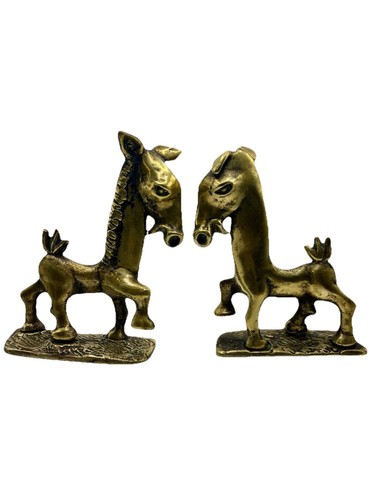 Antiguo par de sujetalibros Walter Bosse austriaco Art Deco de bronce para caballos de 1930