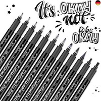 12 Kalligraphie-Stifte Schwarz ? Kalligrafie-Set FüR AnfäNger, Fineliner &Amp; P