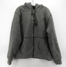 Billabong Jacket Men Large Gray Sweatshirt Sherpa Fleece Lined Hoodie Full Zip