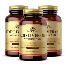 Solgar Cod Liver Oil 100 Count Pack of 3 Vitamins A D Immune Support