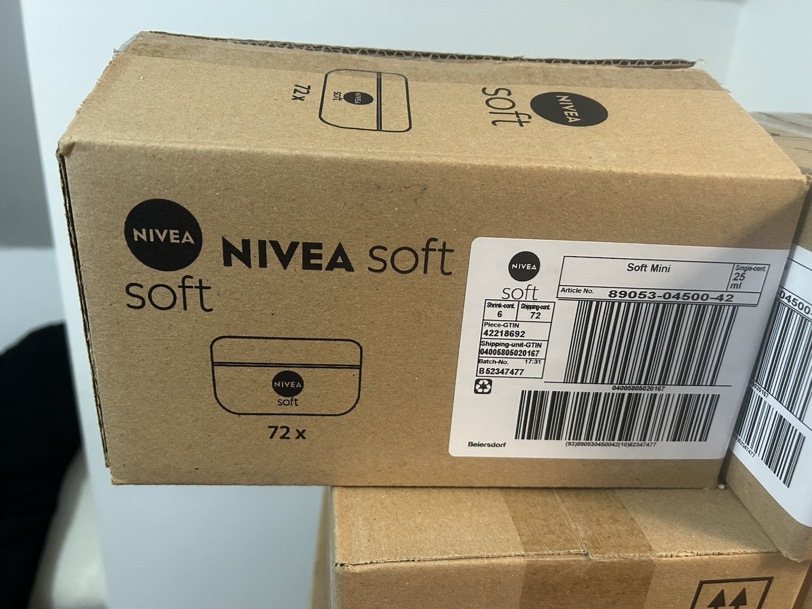 Joblot Bulkbuy Wholesale Clearance, Nivea moisturiser 72 Units