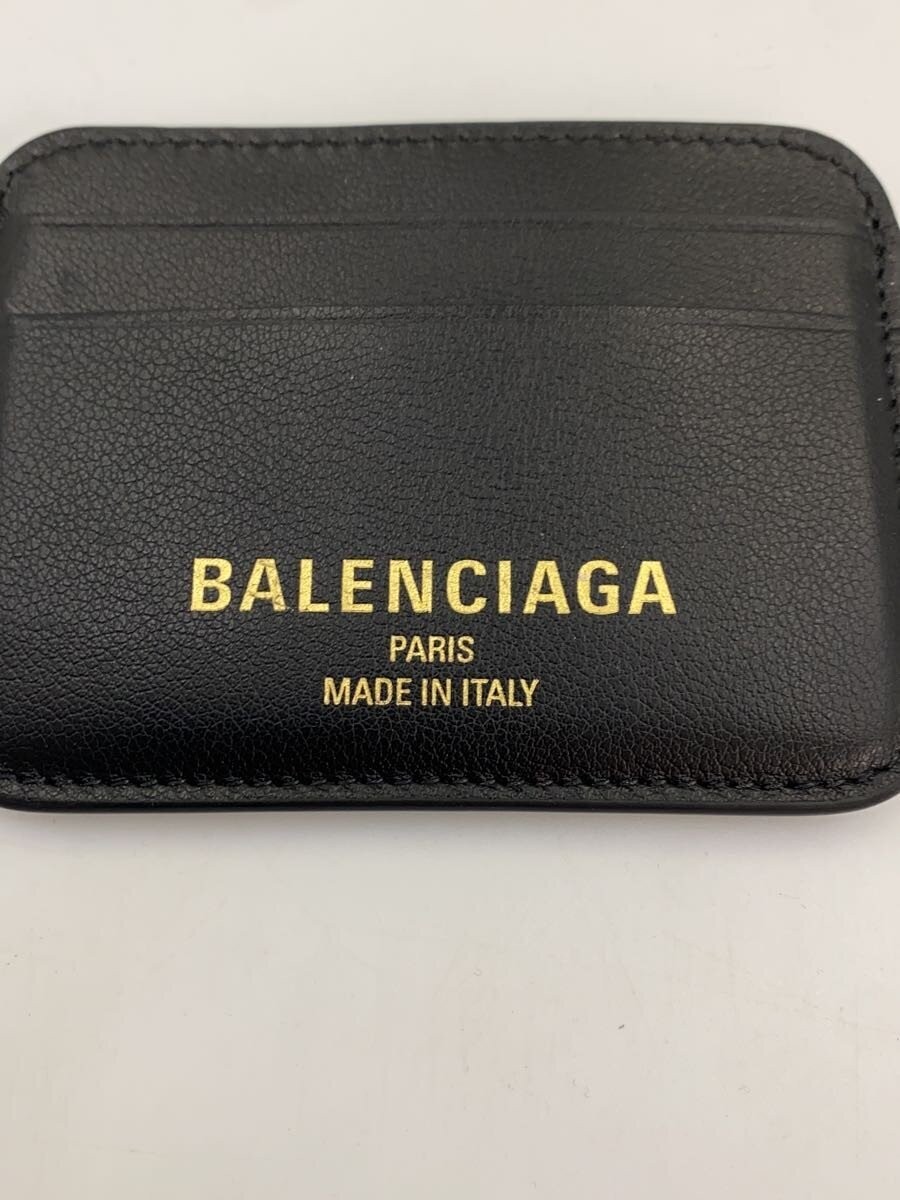 BALENCIAGA Men's Leather Card Case, Black thumbnail 3