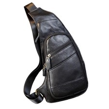 Leather Sling Bag Crossbody Backpack for Men Women Travel Outdoor Business Hi...