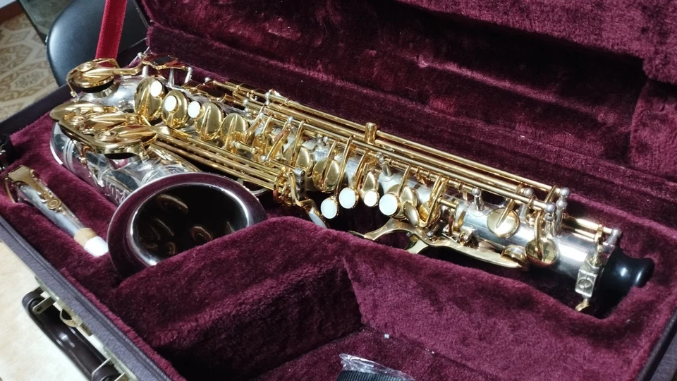 Sax Contralto Mib Jupiter Jas-869 Laccato Argento/Oro - Immagine 3 di 4