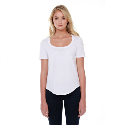 StarTee ST1019 Women's 100% Cotton U-Neck T-Shirt, White XL