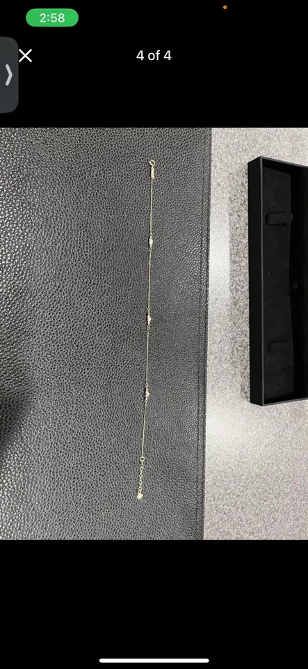 Tobillera ajustable Puff Heart en oro tricolor 14K - 10" Foto 4 de 4