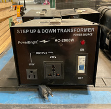 PowerBright VC-2000W 2000W Step Up/Down 110V/220V Transformer 2 Outlets