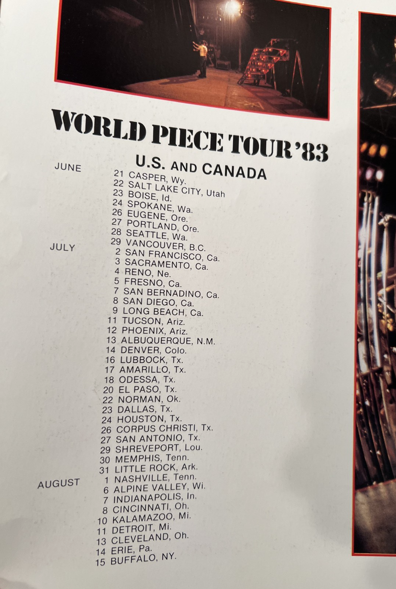 IRON MAIDEN 1983 USA/Canada World Piece Tour Concert Program Tour