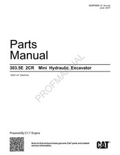 Caterpillar Cat 303.5E 2CR Mini Hydraulic Excavator Parts Catalog Manual