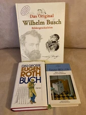 3X Book Hardcover HUMOR Wilhelm Busch * Eugen Roth * Fanny Müller
