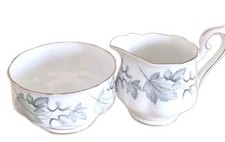 Royal Albert Silber Ahorn Milchk&auml;nnchen & Zuckerdose Set - Fine Bone China England