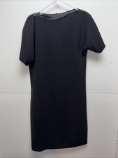 Elie Tahari Short Sleeve Shoulder Zipper Minimalist Dress Black Size XS