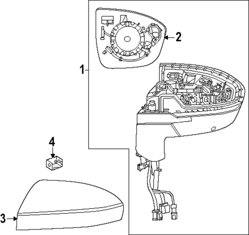 Genuine Nissan Mirror Assembly 96301-7BA2B