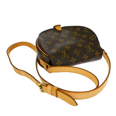LOUIS VUITTON Tambourine Shoulder Bag Monogram Leather Brown 