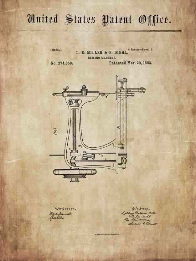 Alte, Vintage Nähmaschine SINGER - Geschichte, Technik 1851 - 1884