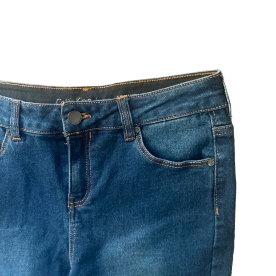 Calvin Klein Girls Ultimate Skinny Straight Leg Dark Blue Denim Jeans Size 12 - Image 2 of 4