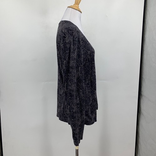 Rails Shirt Womens L Large Snakeskin Print Charcoal Sami V Neck Long Sleeve Tee - Picture 4 of 11