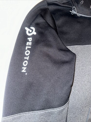 Peloton Team Sport Tek Full Zip Hoodie Jacket Black Grey Size Small - Picture 4 of 18