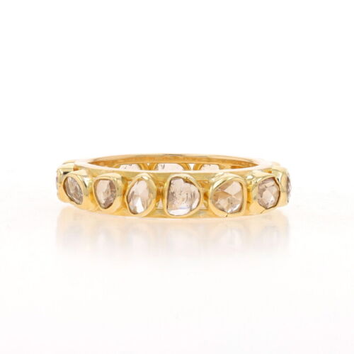Yellow Gold Diamond Eternity Band - 22k Rose 1.20ctw Wedding Ring Size 5 1/2 - Picture 1 of 8
