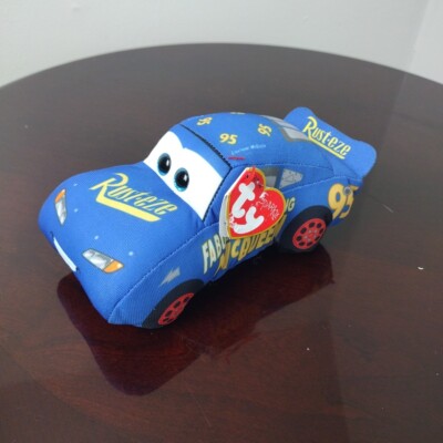 Ty Sparkle Fabulous Lightning McQueen Rusteze 7'' Plush Blue Disney Pixar 2017