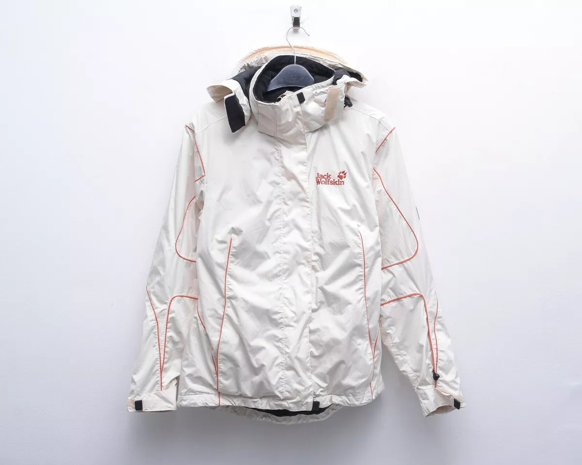 JACK WOLFSKIN Texapore S Women Jacket UK 10 White Coat Hooded