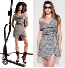 Miaou Black  White Celestial Minidress in Ondine Gingham Size S NWT 495