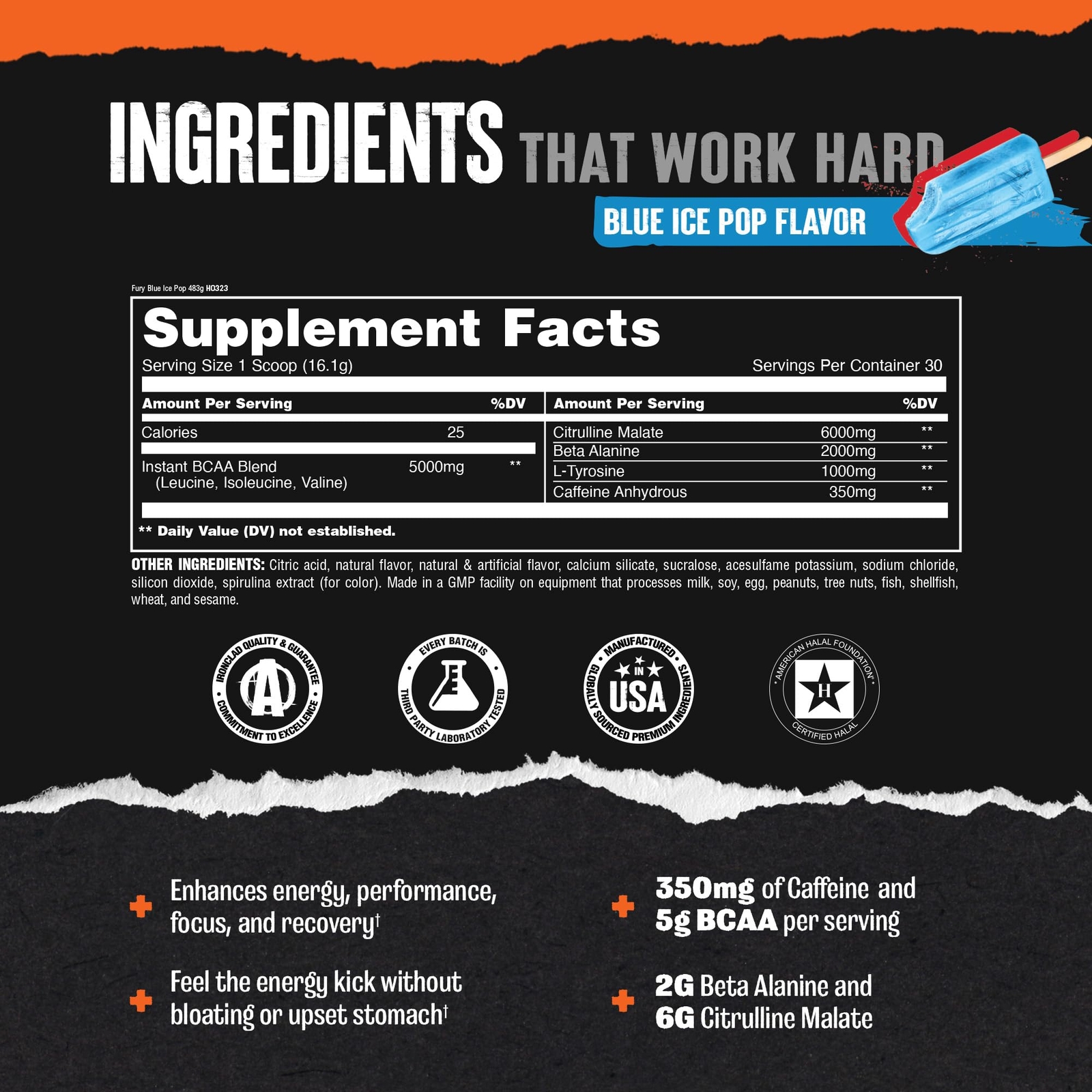 Animal Fury Pre Workout Powder - Energy and Focus Supplement with 5g ...