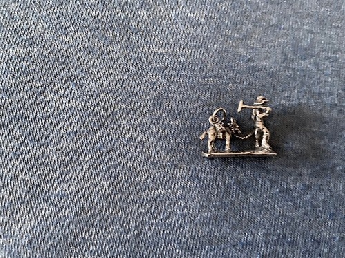 SUPER! Estate 50s-60s NOC Ster CHARM: 3D MINER Pack MULE Pick Ax /fine details!! - Picture 7 of 15