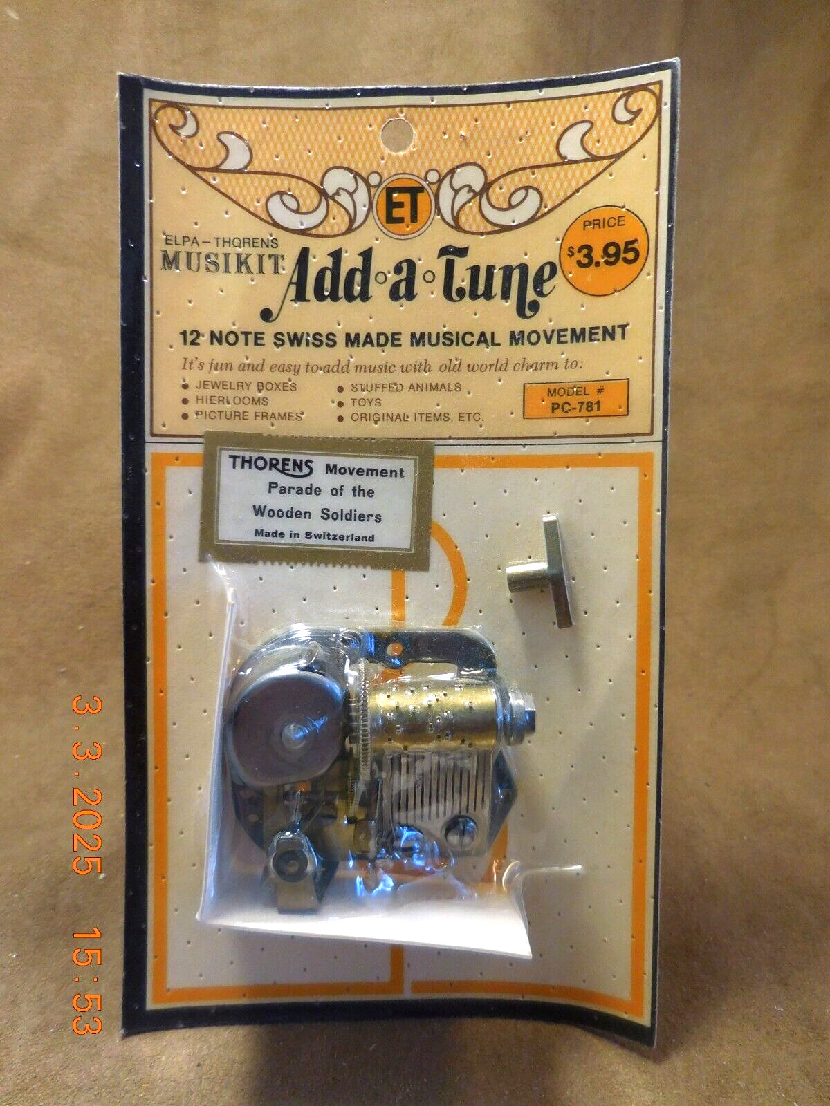 THORENS MUSIKIT ADD-A-TUNE 12 NOTE SWISS MUSICAL MOVEMENT "WOODEN SOLDIERS" NIP
