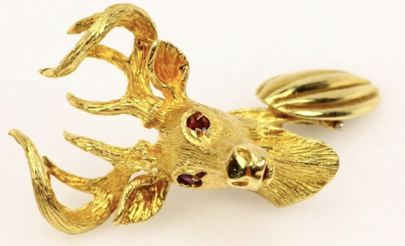 Kurt Wayne Mens 18K Yellow Gold Ruby Eye Stag Cuf… - image 5