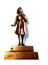 Vintage 1955 Marjorie Dangerfield Girl Scout Copper Statue