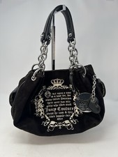 Vintage Brown  Y2k Royal Juicy Couture Velour Once Upon A Time Hand Bag Silver