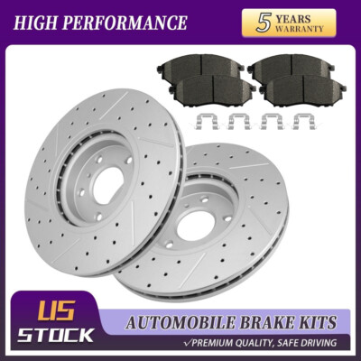Front Drilled Brake Rotors&Ceramic Pads For Infiniti G35 G37 M45 Q70 370z Murano