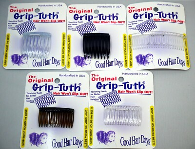 The Original Grip-Tuth  Good Hair Days Tuck Side Combs Made in USA Mix&Match