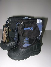 NIB Kamik US 9 Kids Child Icemelt Black Blue Snow Winter Boot Toddler Warm