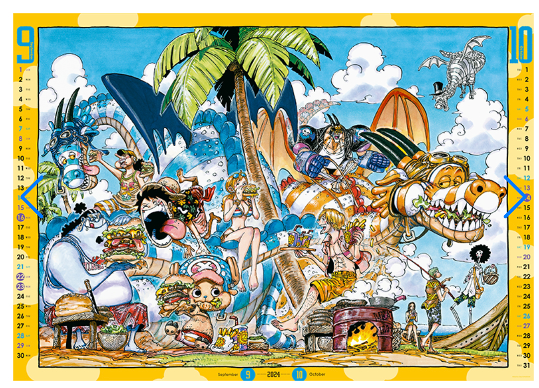 ONE PIECE Comic Calendar Large size 2024 Shueisha Jamp Anime ONE PIECE Comic Calendar Large size 2024 Shueisha Jamp Anime