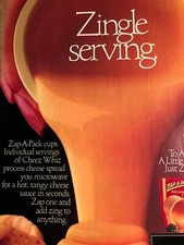 1989 Print Ad Kraft Cheez Whiz Zap-a-Pak cheese spread food condiments 581