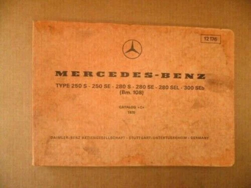 1970 Car Parts Catalogues