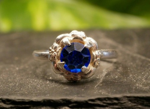 Feiner 835 Silber Ring Jugendstil Art Deco Kinderring Puppenring 1,45 cm Blau - Bild 5 von 11