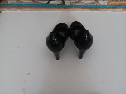 WOMAN'S BEAUTIFUL BLK PATENT LEATHER HIGH HEELS CUTOUT PATTERN by GIANNI BINI 7 - Picture 4 of 4
