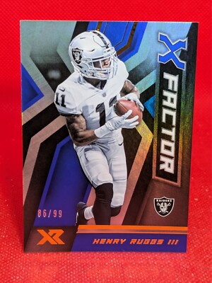 2020 Panini XR X-Factor Blue 86/99 Henry Ruggs III #14 Rookie RC