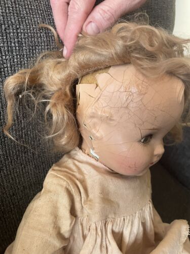 ANTIQUE 1920-1930 HORSMAN BISQUE COMPOSITION HEAD CLOTH BODY DOLL - Picture 9 of 16