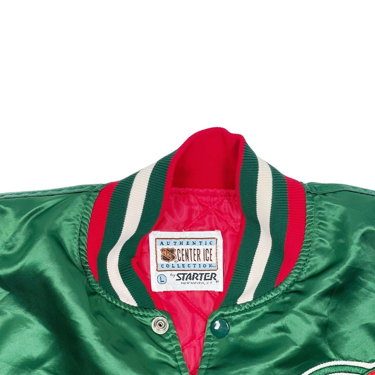 Vtg Rare NHL New Jersey Devils Christmas Starter Satin Vtg Rare NHL New Jersey Devils Christmas Starter Satin