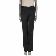 59647 auth CHANEL black wool Straight-Leg Pants 40 M