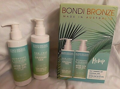 BONDI BRONZE Gradual Tan + After Sun Aloe Gel mit Hanf ~ Selbstbräuner Geschenkset