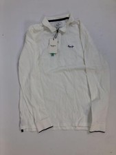 Polo ragazzo Pepe Jeans bianca, cotone piqué, taglia 14 anni, logo