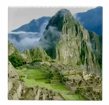 Machu Picchu Peru Ceramic Tile Trivet Coaster Travel Souvenir 4" x 4"